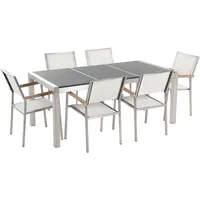 Beliani Gartenmöbel Set schwarz Weiß Grosseto