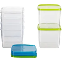 Kigima Gefrierdosen 6x0,75L quadratisch Grün & Blau – Vorratsdosen mit Deckel luftdicht – Transparente Frischhaltedosen – Aufbewahrungsbox Küche für Mealprep & Organisation – Austrian Quality