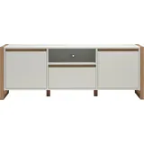 trendteam TV Schrank, hellbraun - Weiß matt, Breite 150 cm