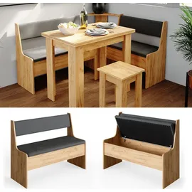Vicco Roman eiche 107cm Sitzbank mit Truhe Esszimmerbank für Esstisch