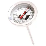 Neuetischkultur Bratenthermometer Fleischthermometer analog, Stück 1-tlg., 1 Fleischthermometer, Fleischthermometer Garthermometer Bratenthermometer silberfarben