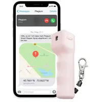 Plegium Smart Mini-Pfefferspray zur Selbstverteidigung. 3-in-1, kostenlose Nachrichten & Notrufe. Schlüsselbund mit magnetischem Schnellverschluss. 3 Meter Reichweite. In Geschenkbox verpackt. (Rosa)