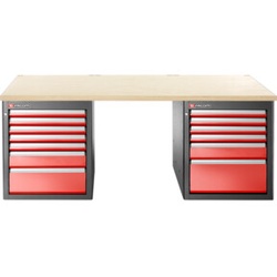 Facom JLS3 Werkbank 2,2m,nied, 13Schub, Holz