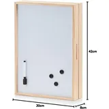 Famanu Schlüssel- und Memobox mit Whiteboard - praktische Organisation - 1 Stück - weiß - Holz - 42 x 30 x 8 cm
