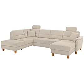 Home Affaire Wohnlandschaft Palmera U-Form, B: 308 cm, optional Bettfunktion & Bettkasten, Federkern beige