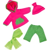 Bayer Puppenkleidung Hose/Mütze 42-46 cm Grün/Pink