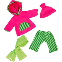 Bayer Puppenkleidung Hose/Mütze 42-46 cm Grün/Pink