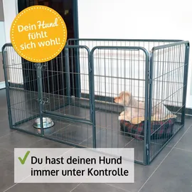 zooprinz Welpenauslauf | Dog Run S | Metall | 70,5 cm hoch | 4 Elemente | Witterungsbeständig - Schwarz