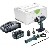 Festool TDC 18/4 I-Basic Akku Bohrschrauber 18 V 75 Nm Brushless + 1x Akku 5,0 Ah + Schnellladegerät + Systainer