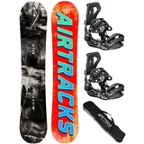 Airtracks Herren Snowboard Set Freeride Freestyle - Past&Future Hybrid Rocker Wide Snowboard 159 - Softbindung Master L - SB Bag