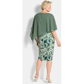 GOLDNER Cocktailkleid mit Chiffonüberwurf Grün/Weiß 19