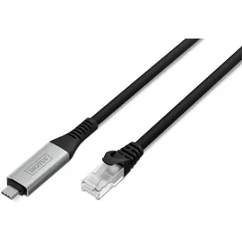 Digitus USB-C auf RJ45 Adapter 5 m Schwarz