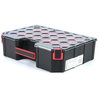 Sortierbox Sortimentskasten Kleinteilemagazin mit Trennwänden Ergonomischer Griff Kunststoff Durchsichtiger Deckel 390 x 284 x 105 mm
