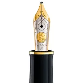 Pelikan Souverän M600 Kolbenfüller schwarz/grün/gold B (breit)