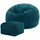 I.C.O.N. icon Sitzsack Erwachsene aus Cord „Kingston“ mit Hocker (Spar-Set, 1 x Sitzsack, 1 x Fußhocker), 85x50cm, Made in Germany, für Erwachsene & Kinder blau|grün