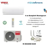 VIVAX N Design Klimagerät 18000 BTU + 6 m Komplett SET Split Klimaanlage A++