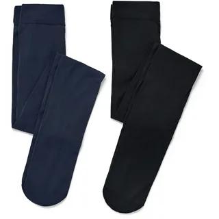 Tchibo - 2 Kinder-Nylon-Strumpfhosen - Mädchen - Gr. 110/116 - dunkelblau