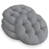 4er Set Stuhlkissen Rund 40cm,Runden Sitzkissen Gefüllte Sitzkissen,Stuhlkissen Anthrazit für Gartenstuhl,Bürostuhl,Balkonstuhl,Weiche Indoor & Outdoor Kissen Sitzpolster für Esszimmer,Wohnzimmer,Haus