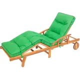 PillowPrim Liegenauflage, Auflage Gartenliege (Grün) 201 x 55 cm, 8 cm dick, Auflagen für Deckchair, Bequeme Polsterauflage für Sonnenliege, Liegestuhl