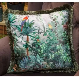 Casa Padrino Deko Kissen Dschungel & Papageien 45 x 45 cm Mehrfarbig