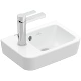 Villeroy & Boch O.novo Handwaschbecken Compact 36 x 25 cm Becken rechts mit Hahnloch, Überlauf, weiß