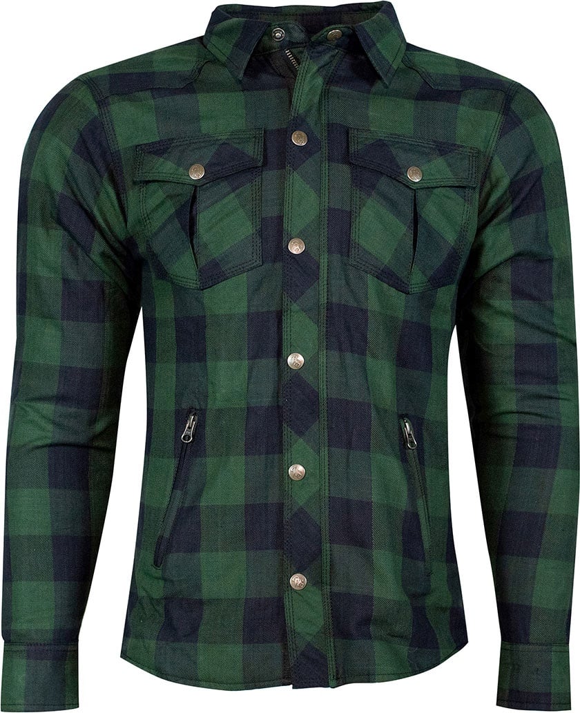 Rusty Stitches Neil, chemise/veste textile - Vert Foncé/Noir - XXL