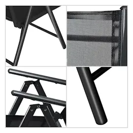 CASARIA Bern Gartenstuhl 6er Set 6 x 6 x 108 cm grau klappbar