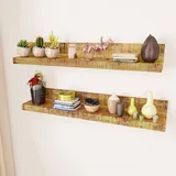 vidaXL Wandregal 2 Stk. Braun