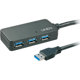 Lindy USB 3.0 Aktivverlaengerungs-Hub 4 Port Hub - Hub - 4 x SuperSpeed USB 3.2 Gen 1-Hub (USB 3.0)