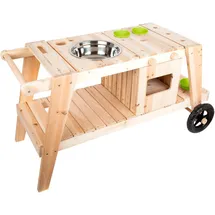 Small Foot Company Small Foot Outdoor-Spielküche Matschküche holz, witterungsbeständige Outdoor-Küche beige