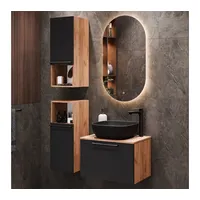 Planetmöbel Waschtischunterschrank Astra 60 cm gold eiche / anthrazit