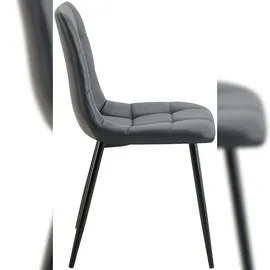 CLP 4er Set Esszimmerstuhl Antibes Kunstleder schwarz