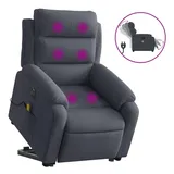 vidaXL Massagesessel mit Aufstehhilfe Elektrisch Dunkelgrau Samt