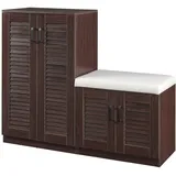 [en.casa] Løten 120 x 97 x 36 cm mit Sitzbank Wenge