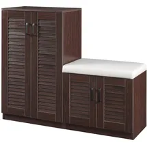 [en.casa] Løten 120 x 97 x 36 cm mit Sitzbank Wenge