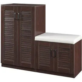 [en.casa] Løten 120 x 97 x 36 cm mit Sitzbank Wenge