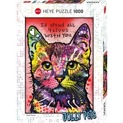 HEYE Puzzle 9 Lives, 1000 Puzzleteile, Made in Germany bunt