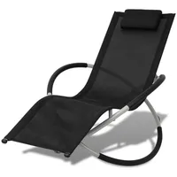 Furnicato Sonnenliege Geometrisch Outdoor Stahl Schwarz und Grau,