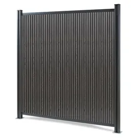 [neu.holz] Gartenzaun Startermodul 185 x 180 cm Grau/WPC