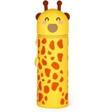 LEGAMI 2-in-1 Weiche Silikontasche - Kawaii, Giraffe Schultasche, Tischstifthalter, Reißverschluss, Silikon, Stiftetasche Buntstifte Marker, H 18,5 cm