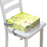 Surwin Rutschfeste Sitzerhöhung Stuhl Kind Sitzkissen Stuhl mit Sicherheits Schnalle, Sitzkissen Kinder Tragbare Sitzerhöhung Zerlegbar Baby Sitzhilfe 3D-Schmetterling (Farbverlauf,40x40x10cm)