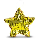 Party Factory Pinata Goldene Stern Pinata glänzend 35x35x10 cm, glänzend goldfarben