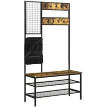 Homcom Garderobenständer mit Sitzbank 100 x 40 x 185 cm Braun