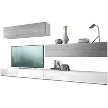 Vladon Wohnwand, Anthrazit, Holzwerkstoff, 279x147x39 cm, Wohnzimmer, Wohnwände, Wohnwand-Sets