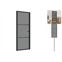 vidaXL Innentür 83x201,5 cm Schwarz ESG-Glas und Aluminium