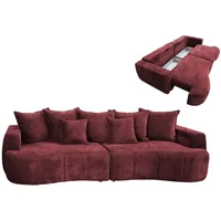 Big Sofa - bordeaux - Boxspringfederung - 292 cm Sofa Wohnlandschaft Couch