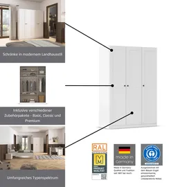 Rauch Drehtürenschrank YLVA 180 x 197 x 54 cm Weiß