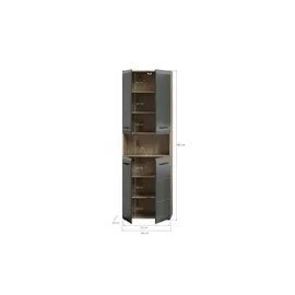 xonox.home Hochschrank 60 x 30 x 185 cm Schwarz