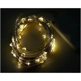 McShine LED Draht-Lichterkette McShine Micro 50 LEDs, warmweiß, Batteriebetrieb