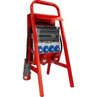 Doktorvolt Baustromverteiler 16A 32A CEE 4x230V und Ständer mit Dach TGD-S/FI mit Stecker und Kabel Stromverteiler Wandverteiler mit VDE Sicherungen Doktorvo...